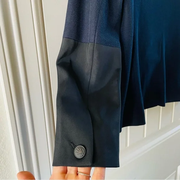 Rag & Bone Womens Navy & Black Single Button Fitted Structured Blazer | Size 4 - Picture 3 of 9